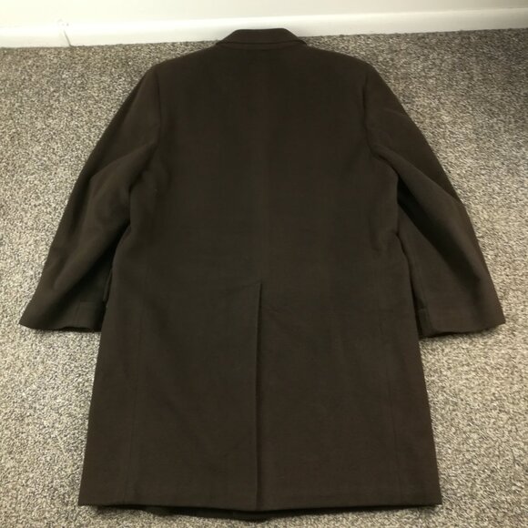 Vintage 1950s Macys Bambergers Overcoat Topcoat Mongolian Cashmere Brown 44R - Picture 8 of 13
